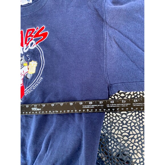Vintage 90s Scabs Place Prescott Wisconsin sweatshirt with embroidered design L - Picture 4 of 6